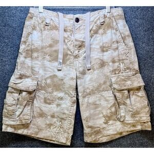 Vtg Aeropostale Floral Camo Cargo Shorts Men's 31 Palm Tree Drawstring Retro Y2K